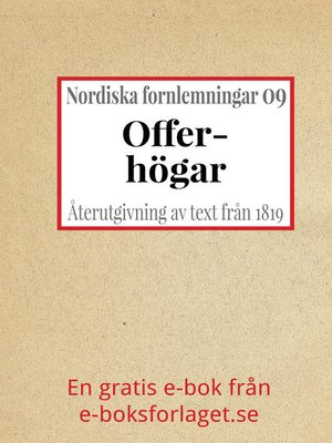cover image of Nordiska fornlemningar 9 – IX. Offerhögar